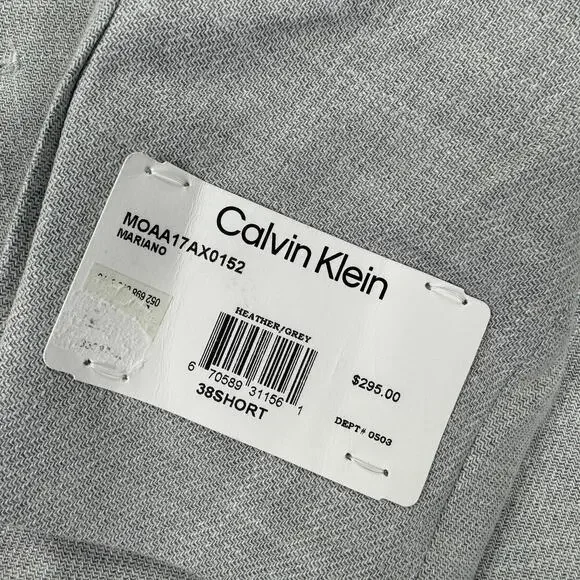 Calvin Klein Mens X Slim Fit Soft Solid Sport Coat Heather Gray 38S - Picture 3 of 5